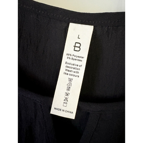 Black Sleeveless Women Black Top Size L 95% Polyester 5% Spandex - Picture 3 of 6